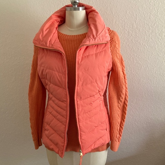 Talbots Coral/Soft Orange Cable Knit Sweater - Picture 5 of 9